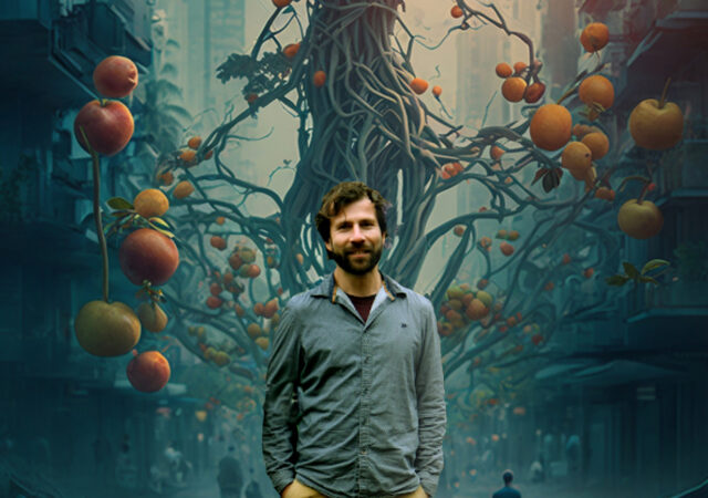 corsymon_guy_walking_in_future_city_with_fruit_trees(ENT_ID=418